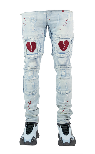 WILLFULLY（ウィルフリー）の「heart rivet & embroidery denim