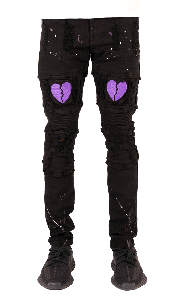 Broken Heart Jeans -Purple