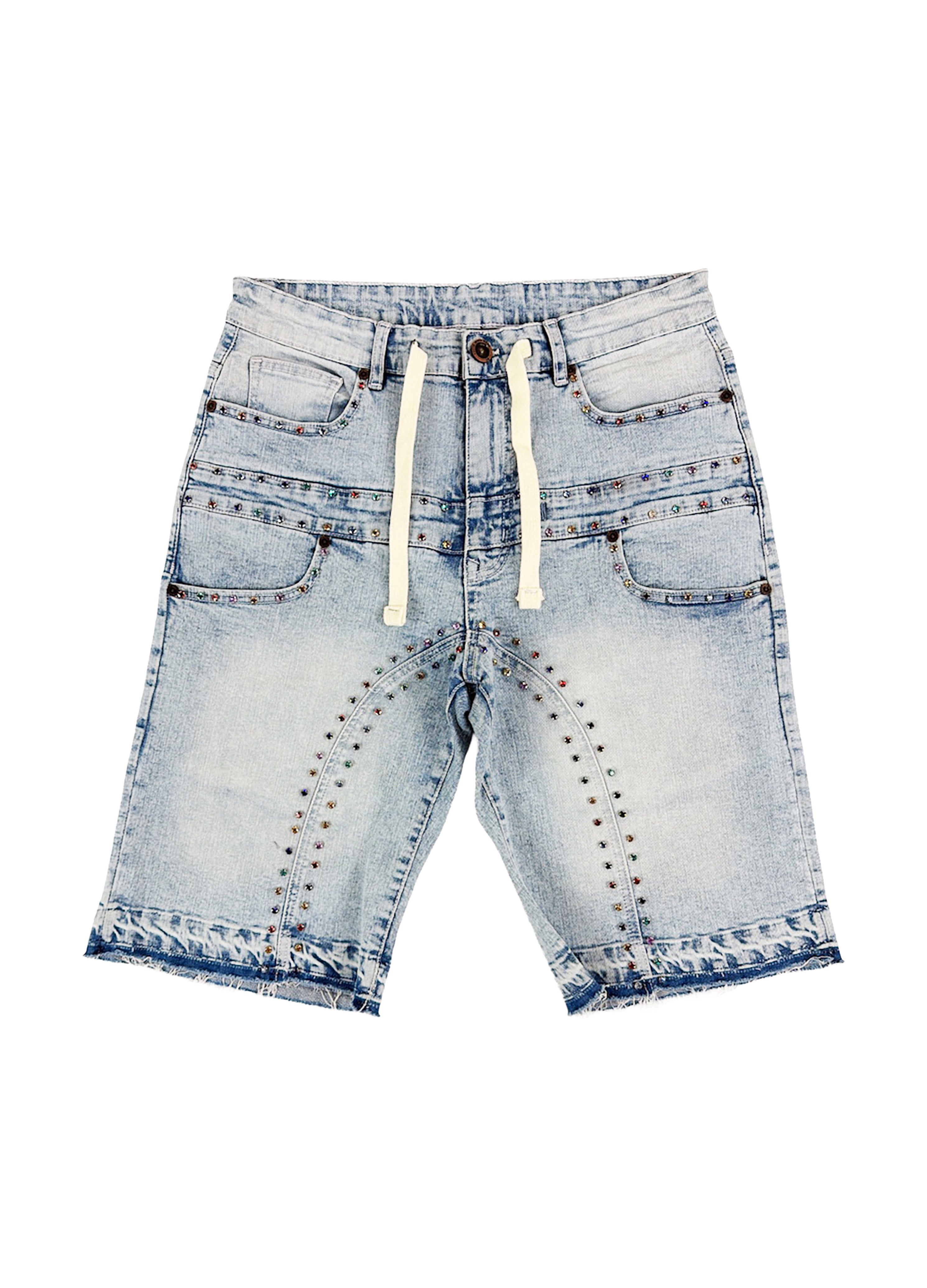 "Skittles" Jorts - Ice Blue