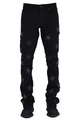 "Texas Star" Stacked Denim - Jet Black
