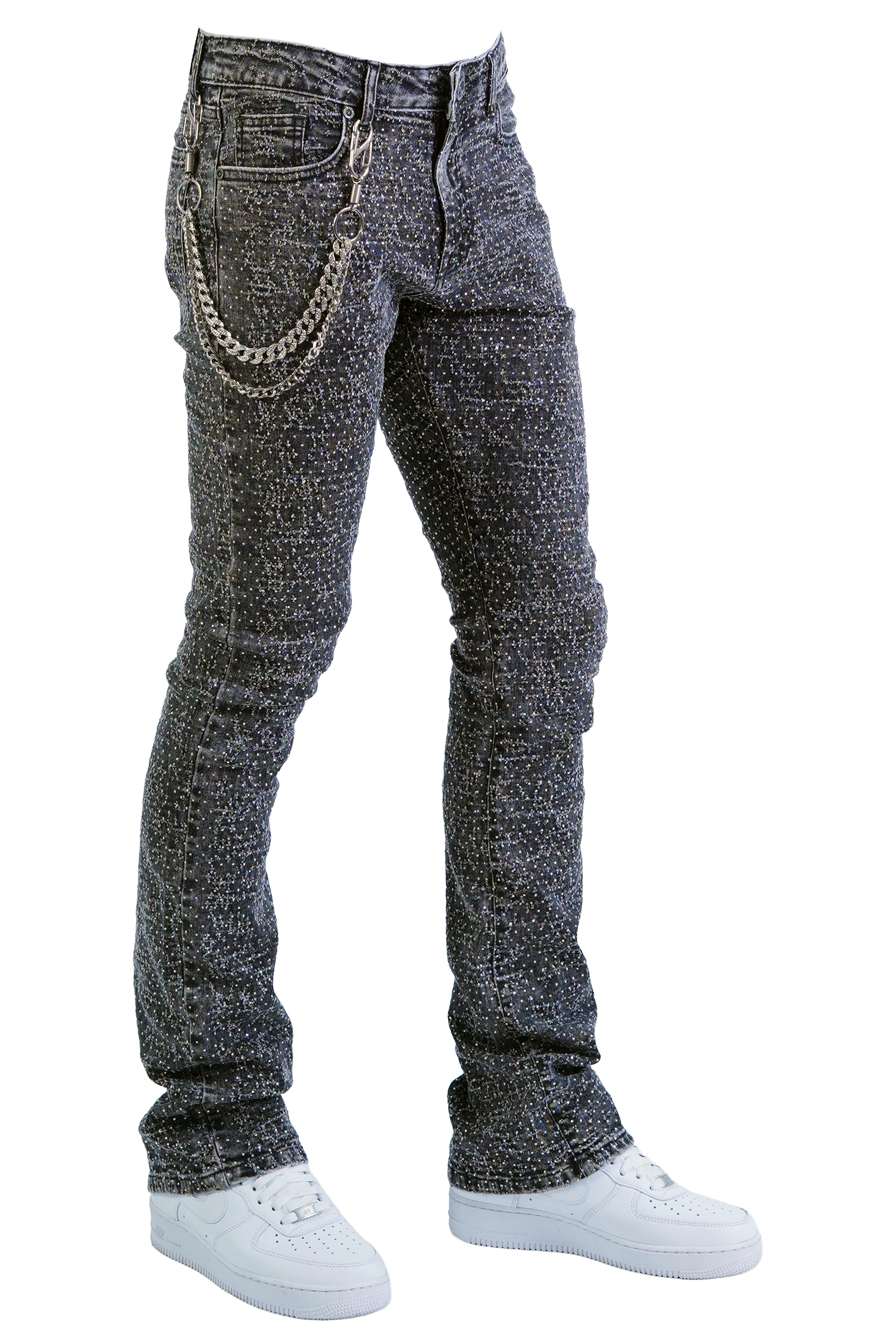 "Lazered" Stacked Denim - Shadow