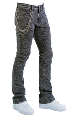 "Lazered" Stacked Denim - Shadow