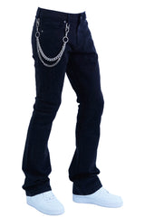 "Lazered" Stacked Denim - Onyx