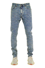 "Lazered" Distressed Denim - Artic Blue