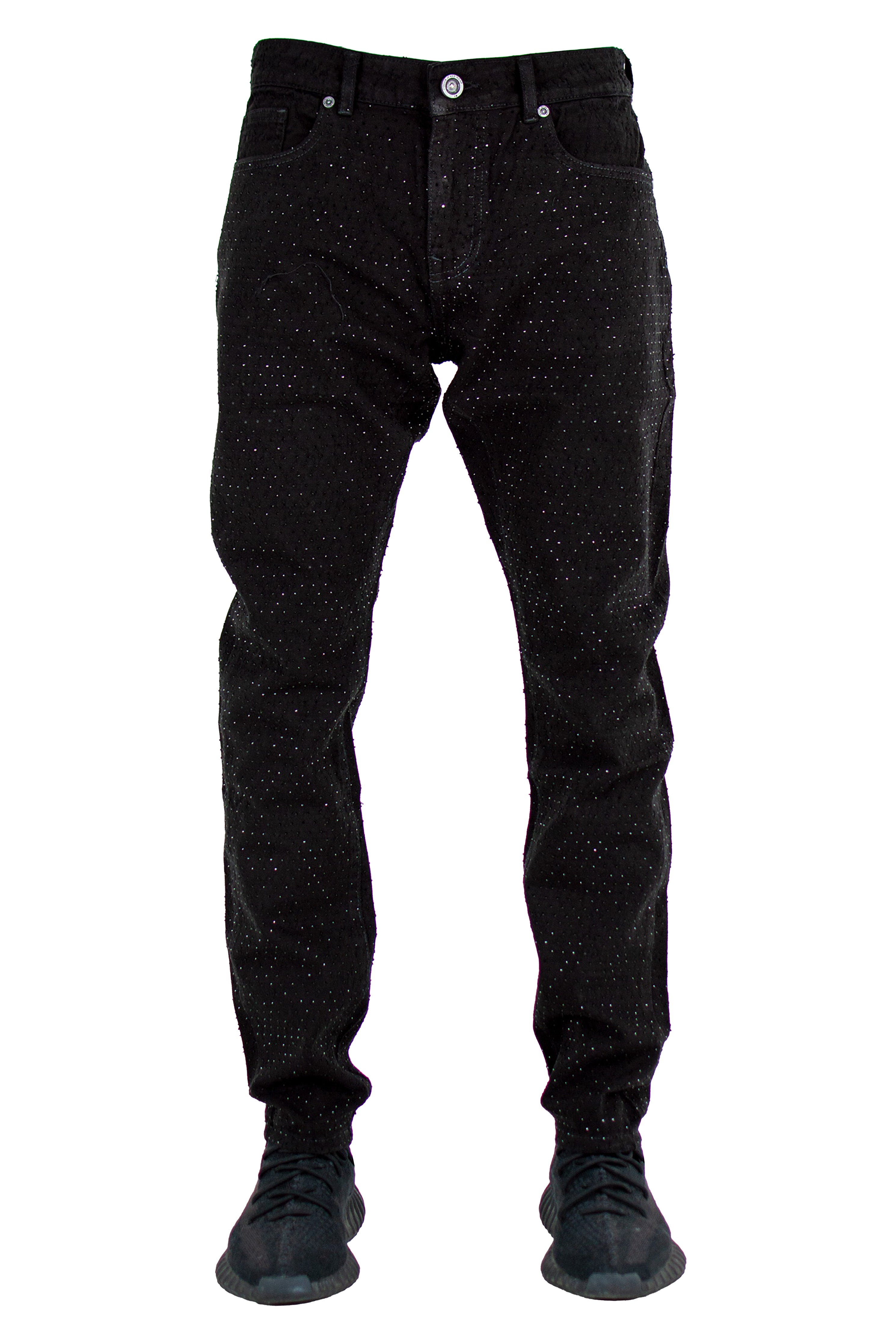 "Lazered" Distressed Denim - Onyx