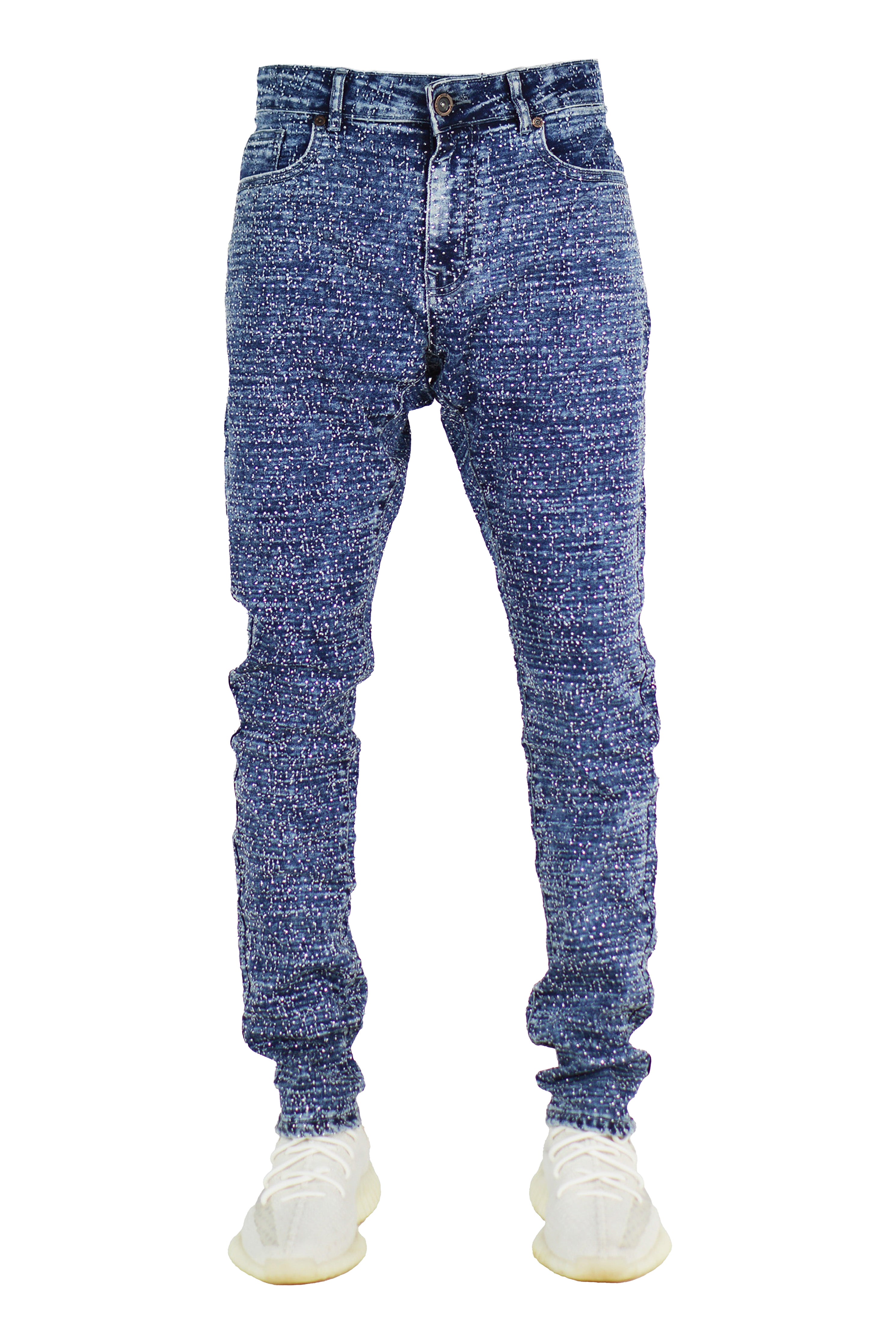 "Lazered" Distressed Denim - Midnight