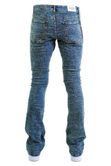 "Lazered" Stacked Denim - Artic Blue