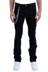 "Raceway" Stacked Denim - Jet Black