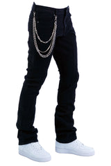 "Raceway" Stacked Denim - Jet Black