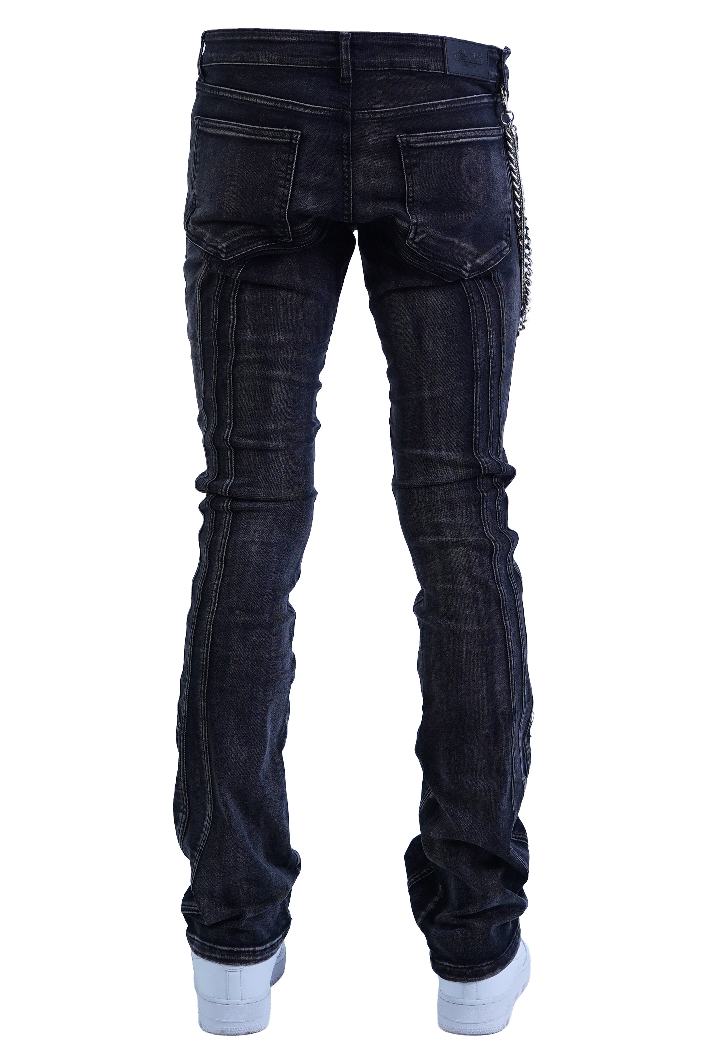 "Raceway" Stacked Denim - Black Wash