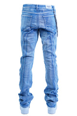 "Raceway" Stacked Denim - Ice Blue