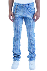 "Raceway" Stacked Denim - Ice Blue