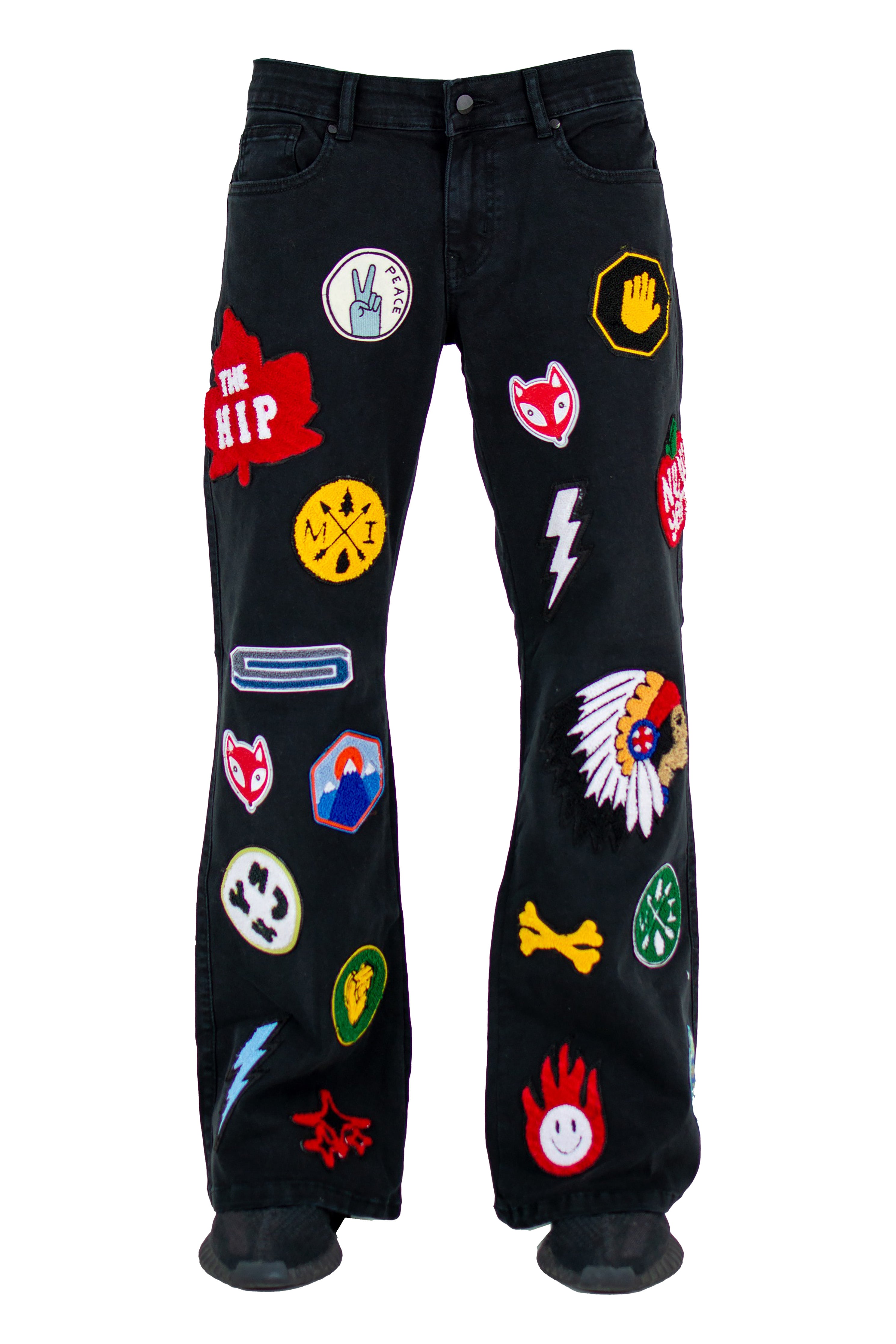 "Patchwork" Baggy Denim - Jet Black