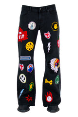 "Patchwork" Baggy Denim - Jet Black