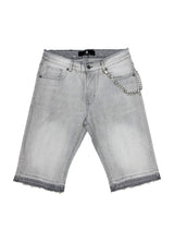 Rhinestone Jorts - Light Grey