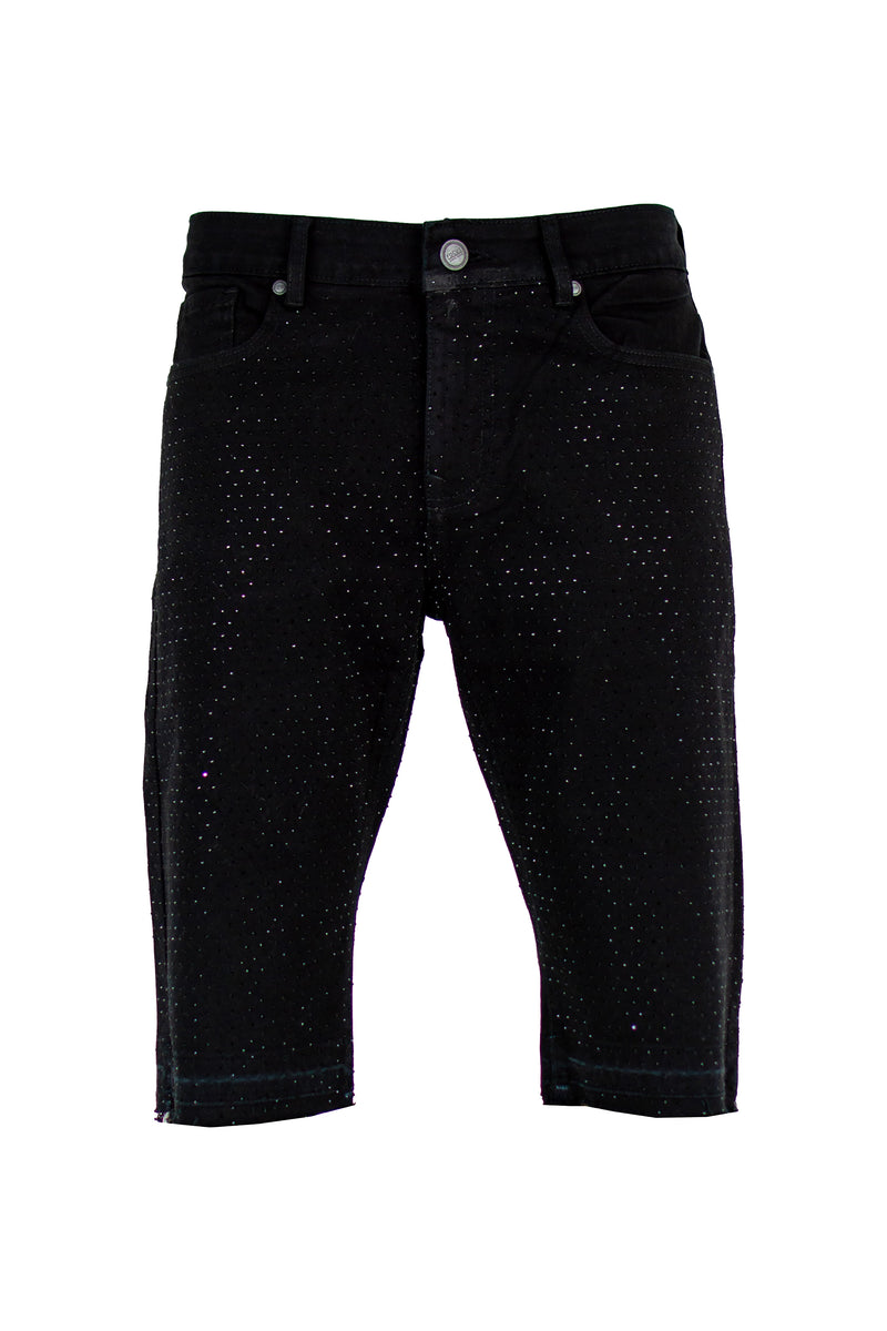 Stone Denim Shorts - Jet Black