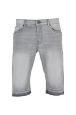Stone Denim Shorts - Light Grey