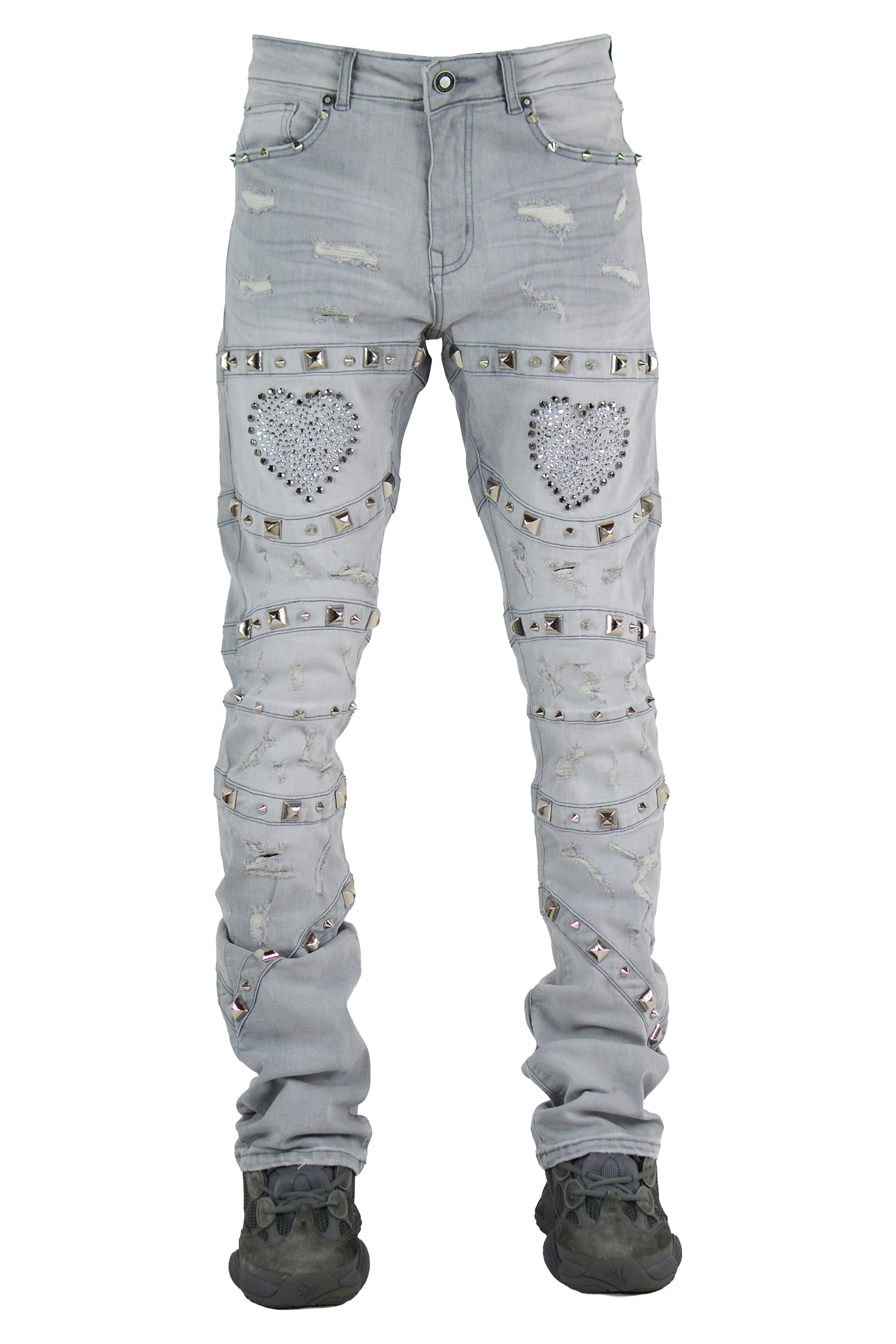 "Amore" Stacked Denim - Grey