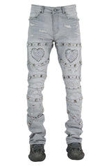 "Amore" Stacked Denim - Grey