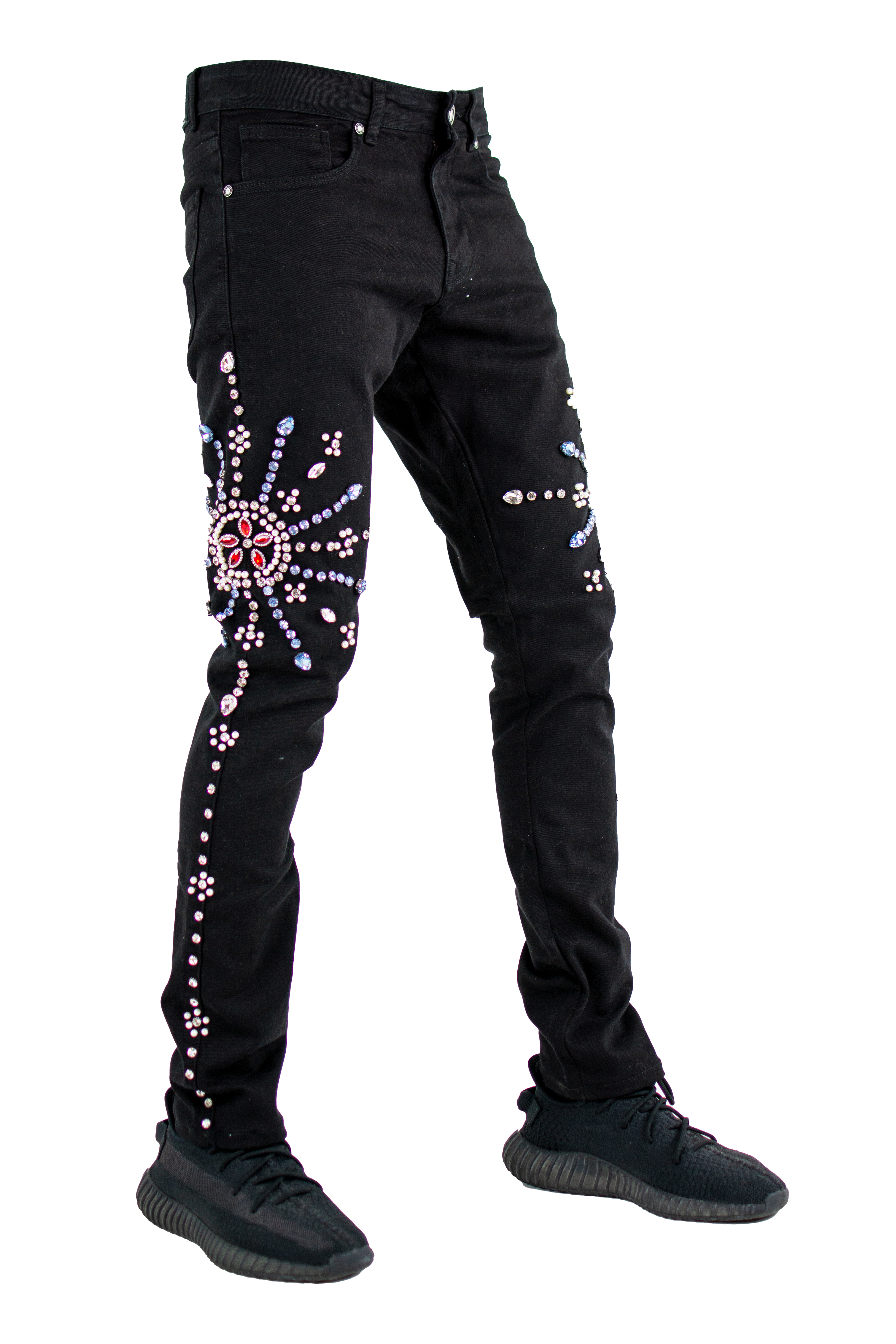 "Starburst" Hand-Made Denim - Jet Black