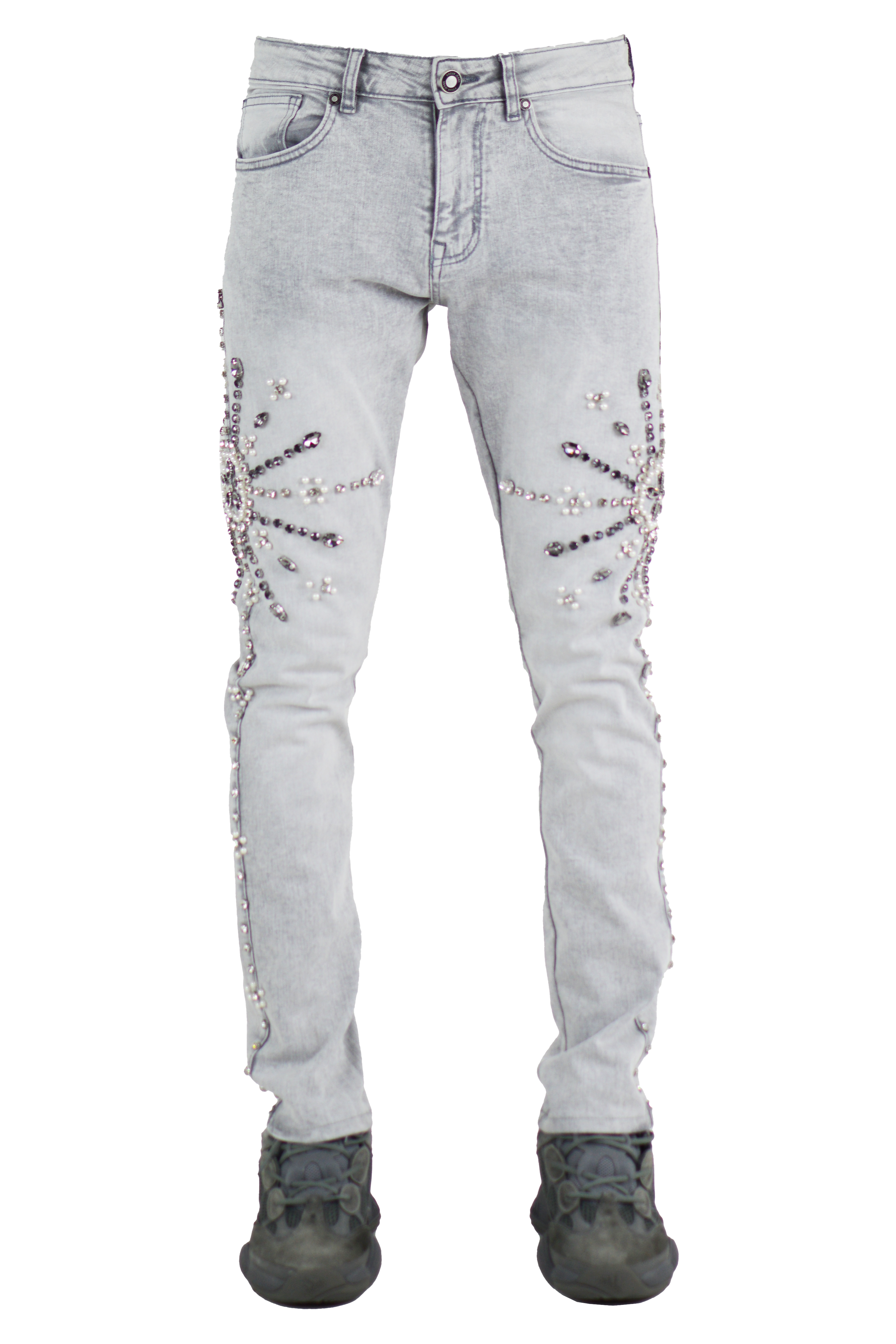 "Starburst" Hand-Made Denim - Grey