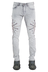 "Starburst" Hand-Made Denim - Grey