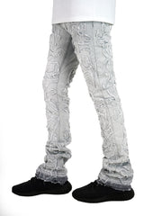 "Cactus" Stacked Denim - Light Grey