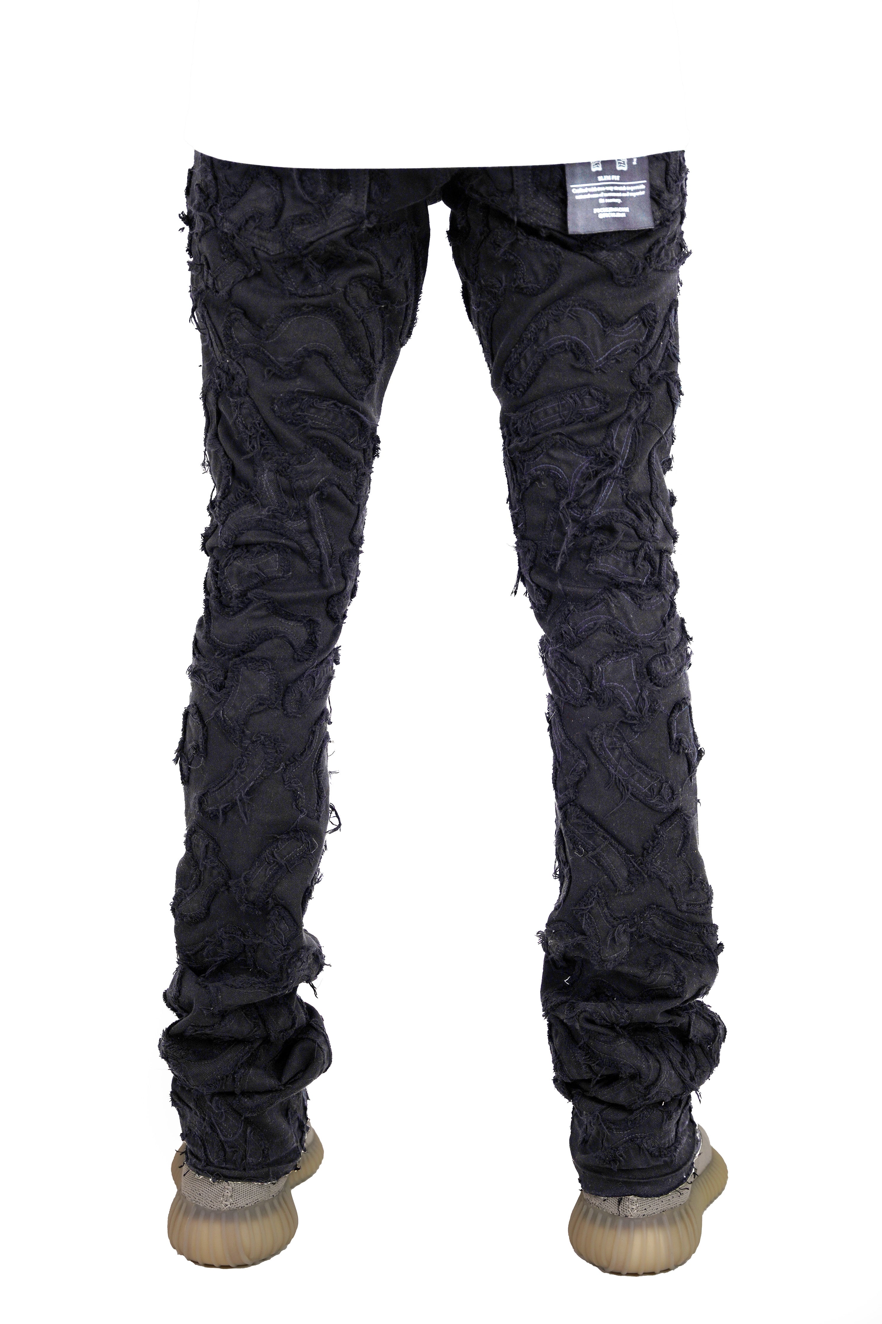 "Cactus" Stacked Denim - Jet Black