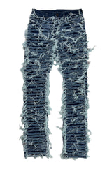 "Midnight Azul" Debris Stacked Denim