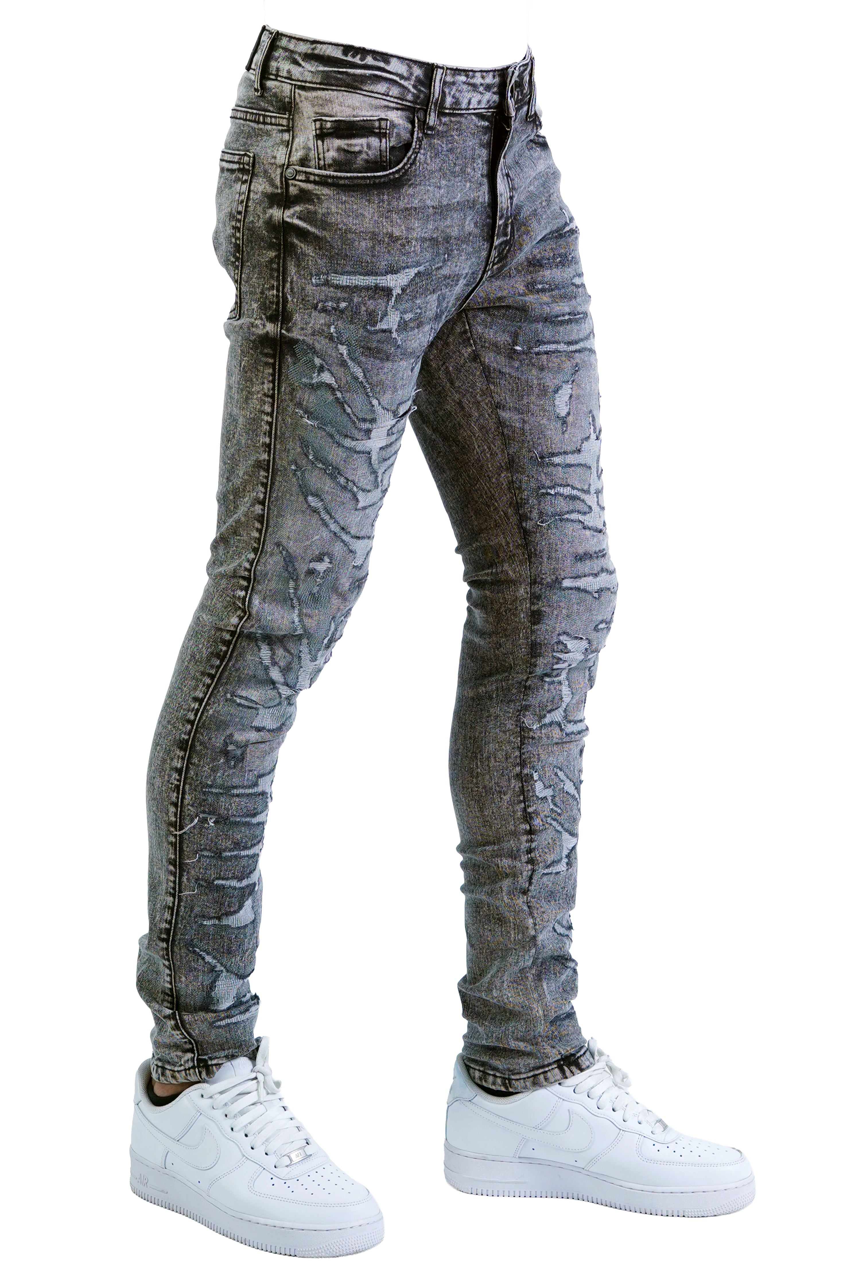 "Scab" Distressed Denim - Black Wash