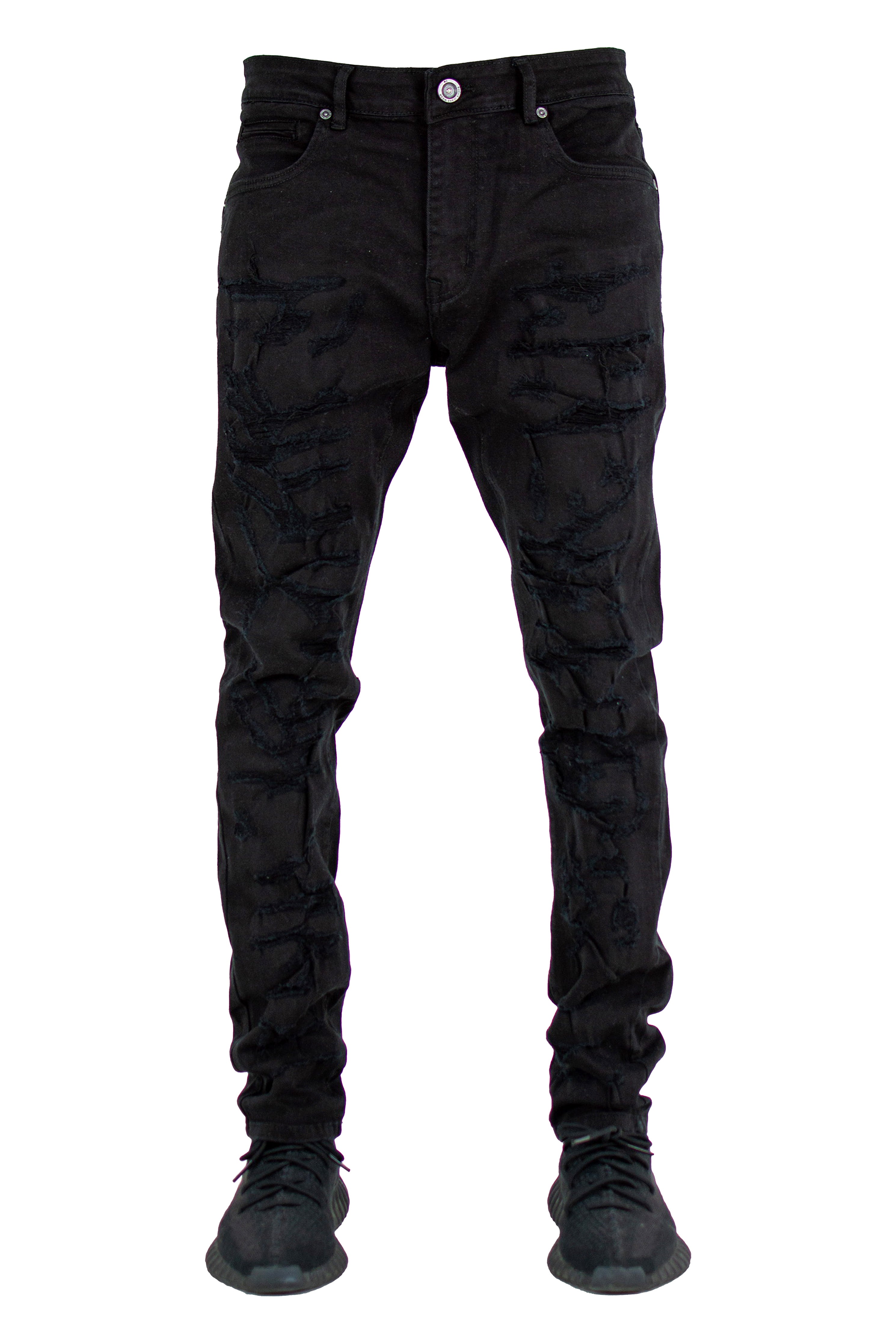 "Scab" Distressed Denim - Jet Black