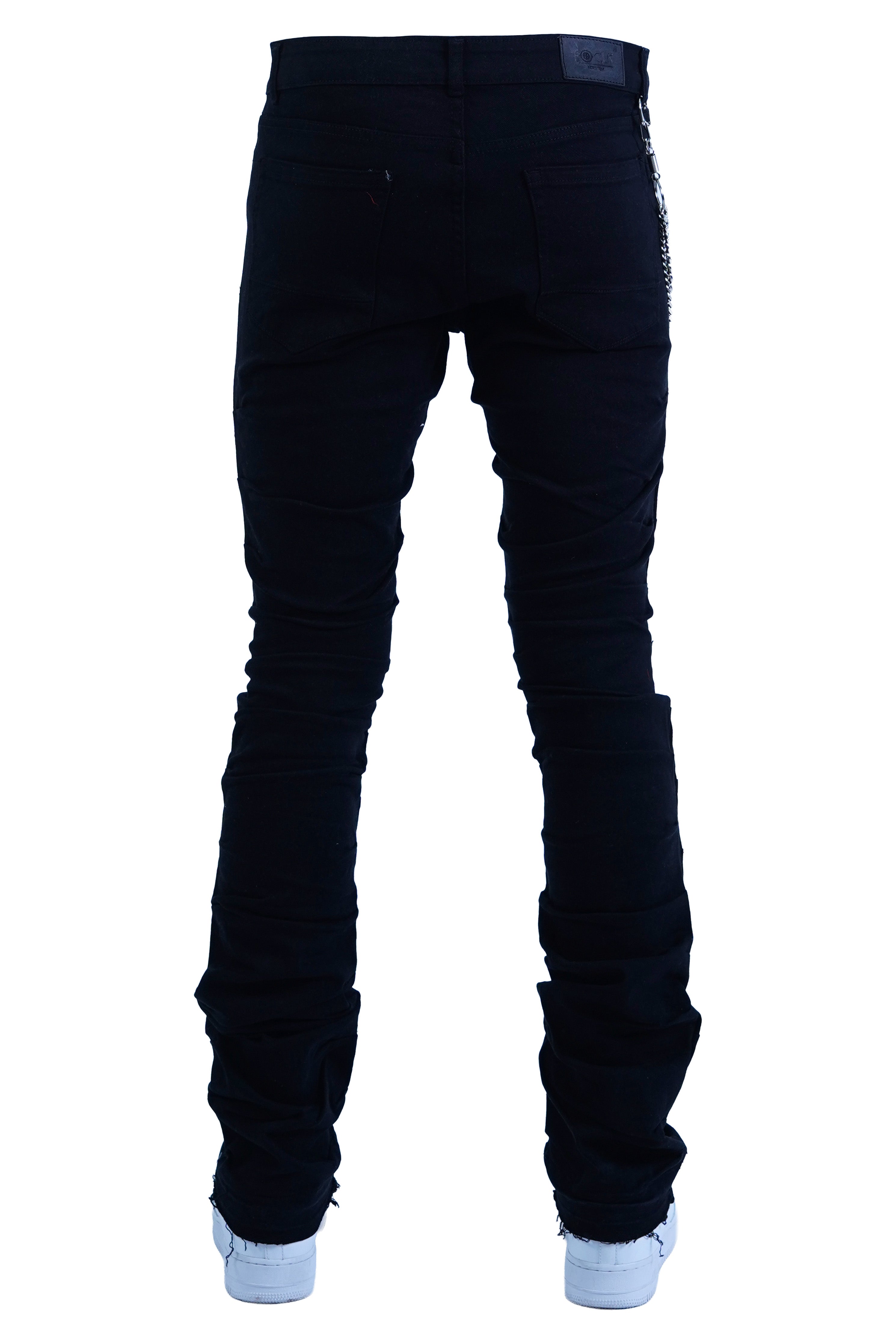 "Embellished" Stacked Denim - Jet Black