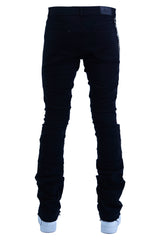 "Embellished" Stacked Denim - Jet Black