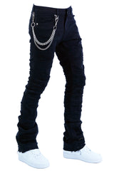 "Embellished" Stacked Denim - Jet Black
