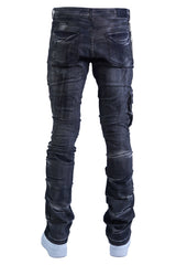 "Graphite" Cargo Stacked Denim