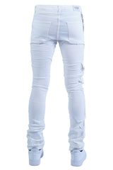 "White" Cargo Stacked Denim