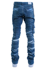 "Azul" Cargo Stacked Denim