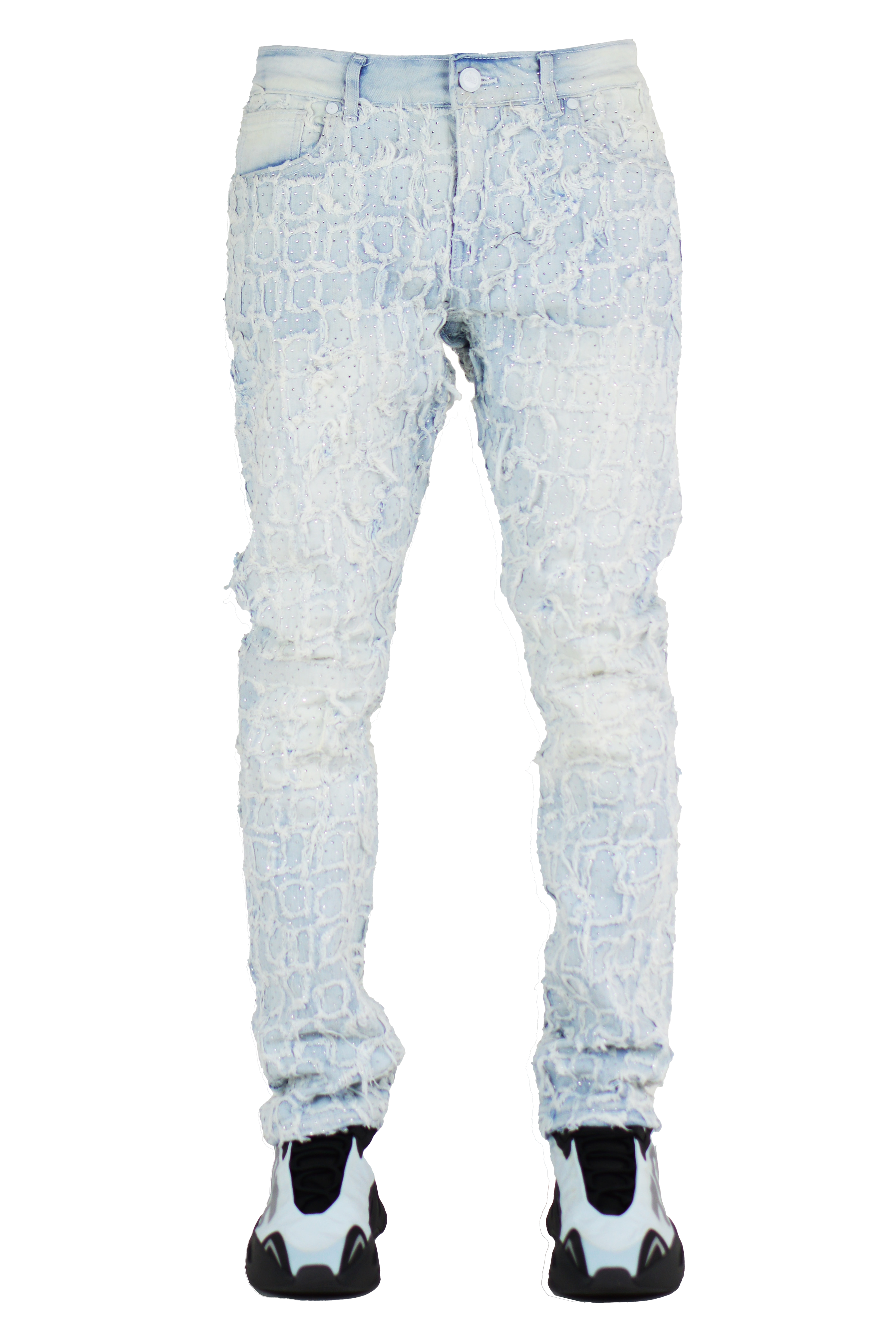 "Stoned" Distressed Denim - Ice Blue