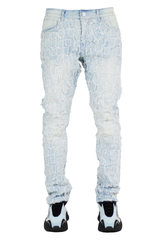 "Stoned" Distressed Denim - Ice Blue