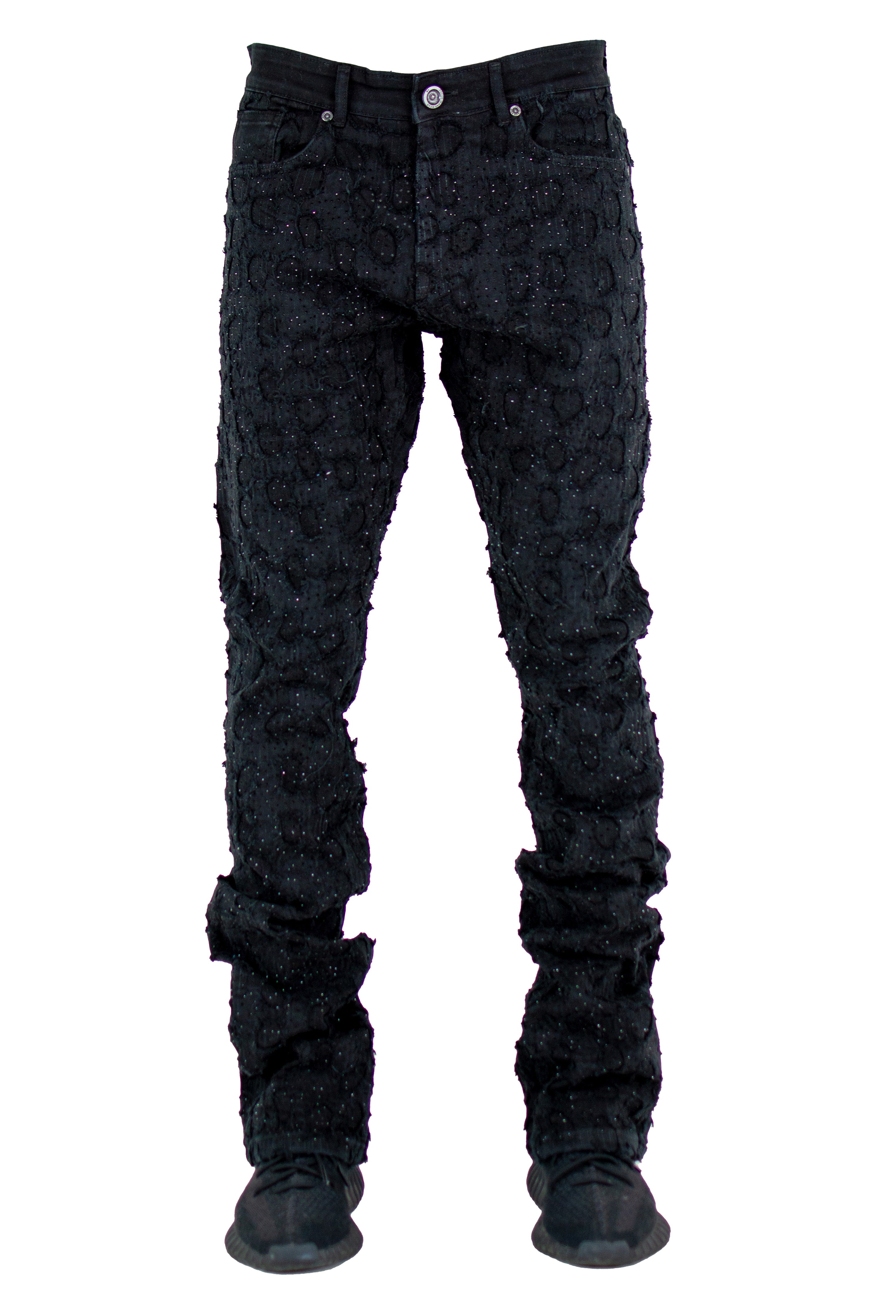 "Stoned" Stacked Denim - Jet Black