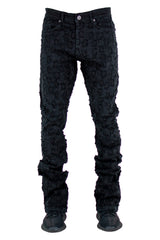"Stoned" Stacked Denim - Jet Black