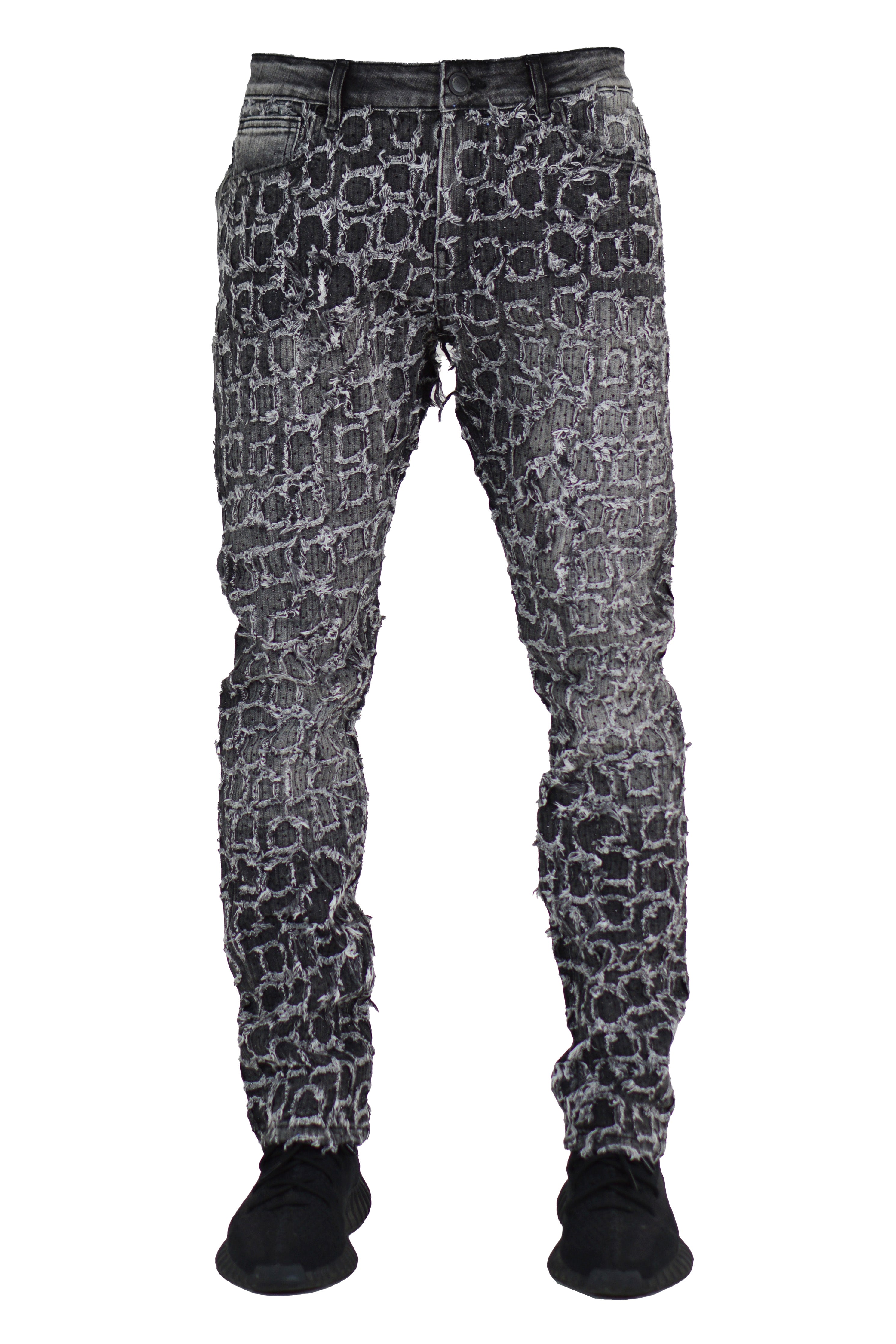 "Stoned" Distressed Denim - Black Wash