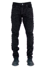 "Stoned" Distressed Denim - Jet Black