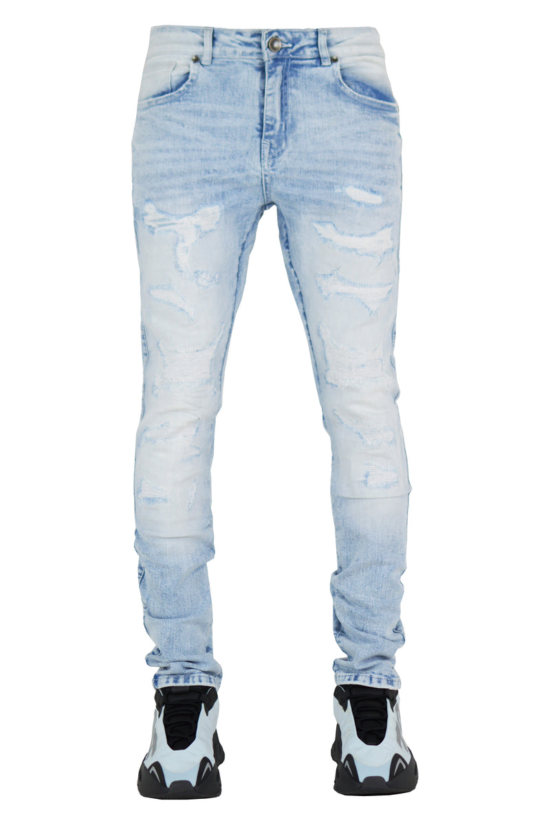 "Ice Blue" Skinny Denim - Blue
