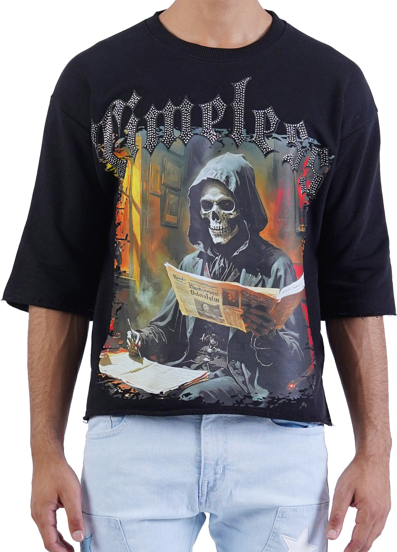 "Timeless" Cropped Tee Black