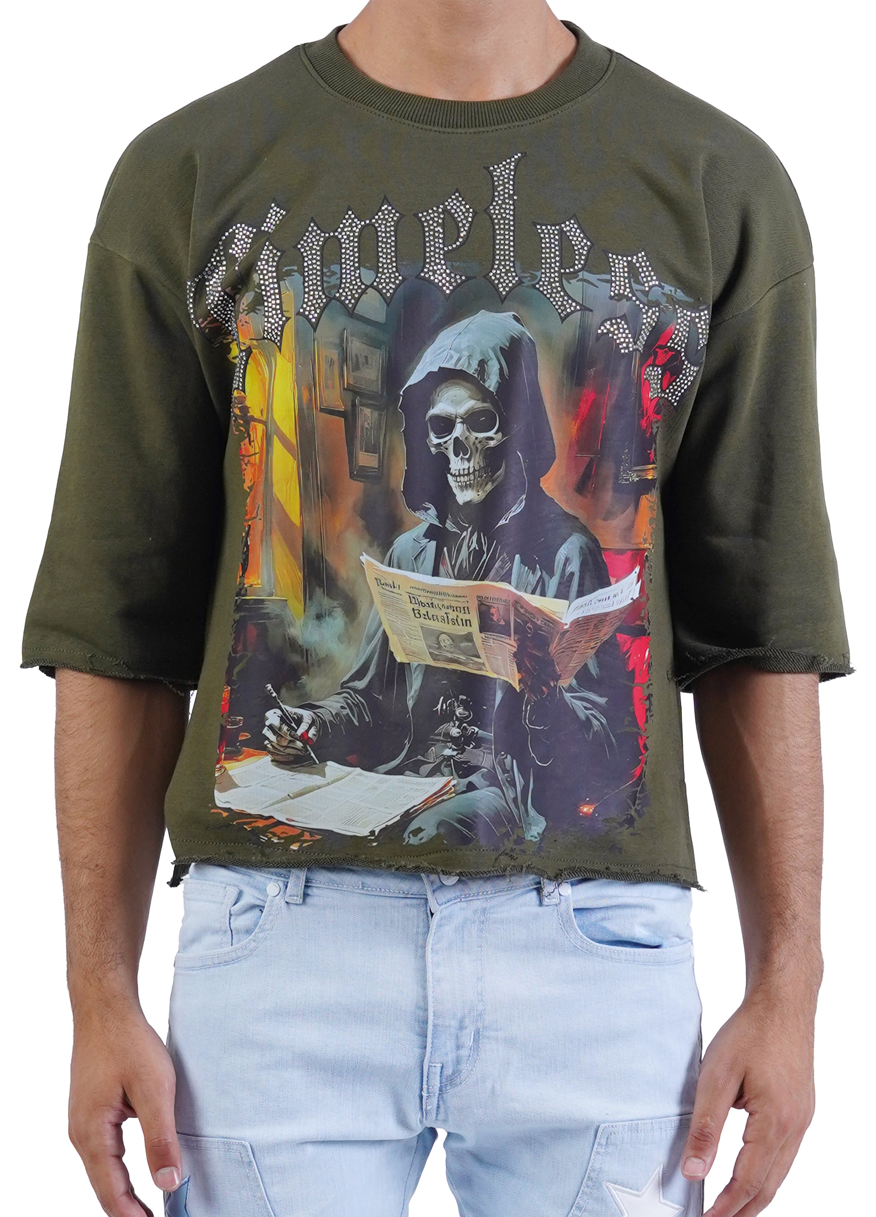 "Timeless" Cropped Tee Olive