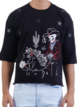 Cowboy Cropped Tee Black