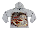 "Racer" Pearl & Rhinestone Hood - Grey