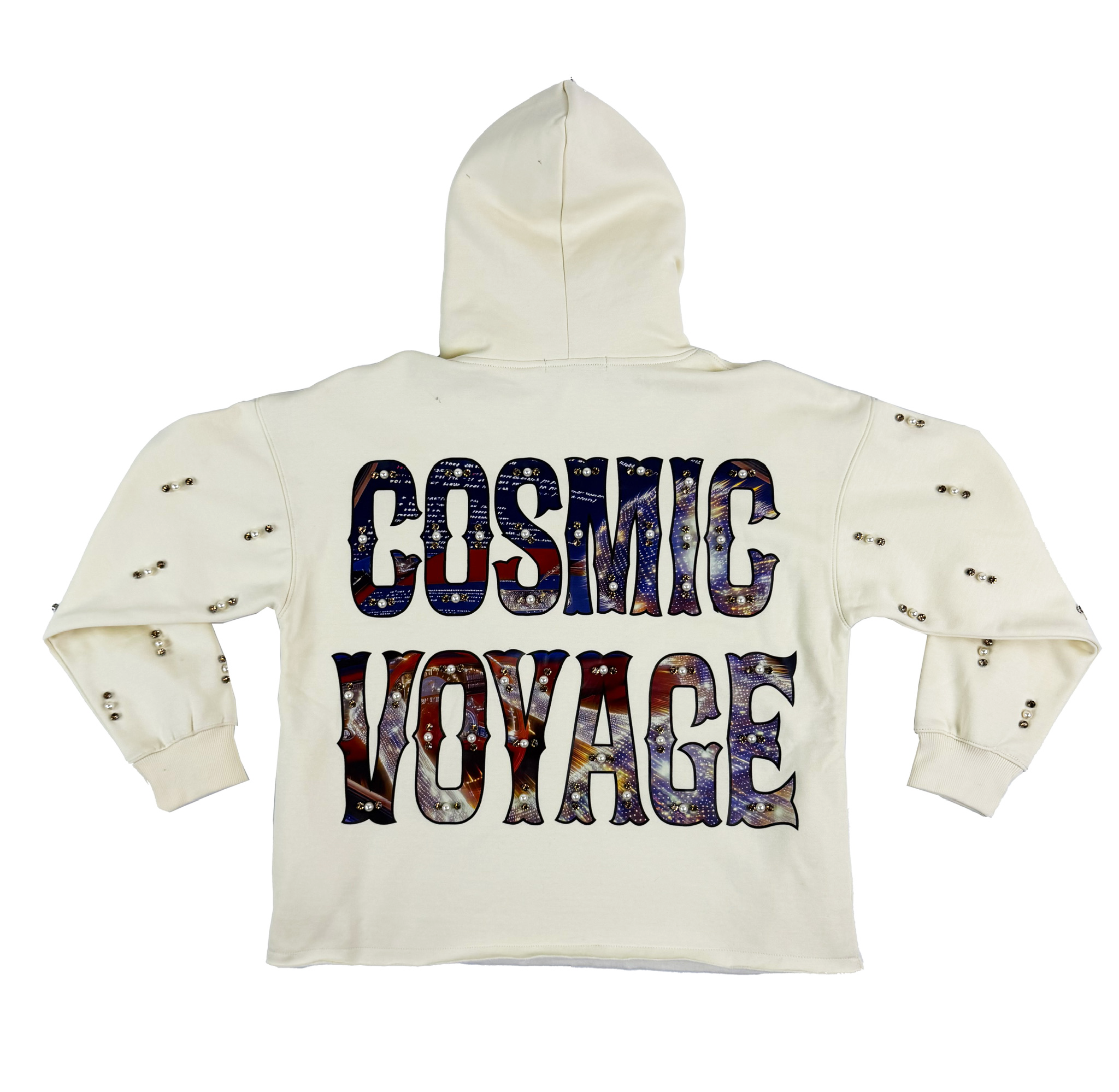 "Racer" Pearl & Rhinestone Hood - Ivory