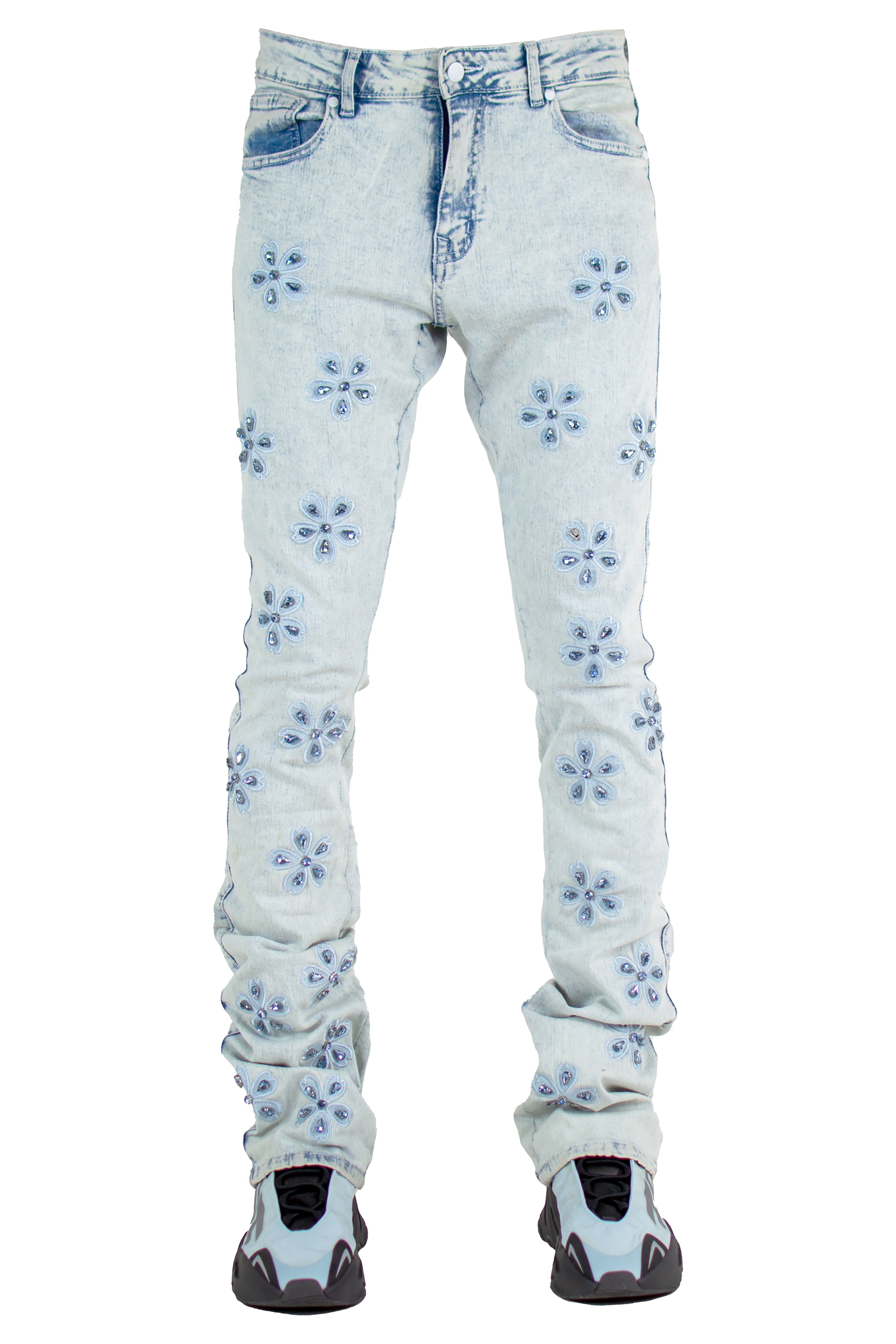 "Crystal" Stacked Denim - Ice Blue